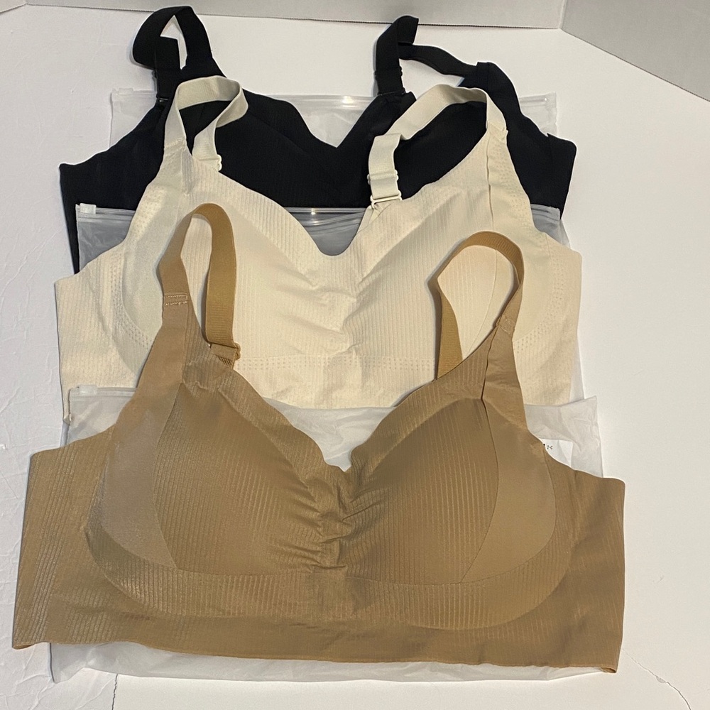 Elegant Comfort Women's Bra Set - Black, Cream, and Tan